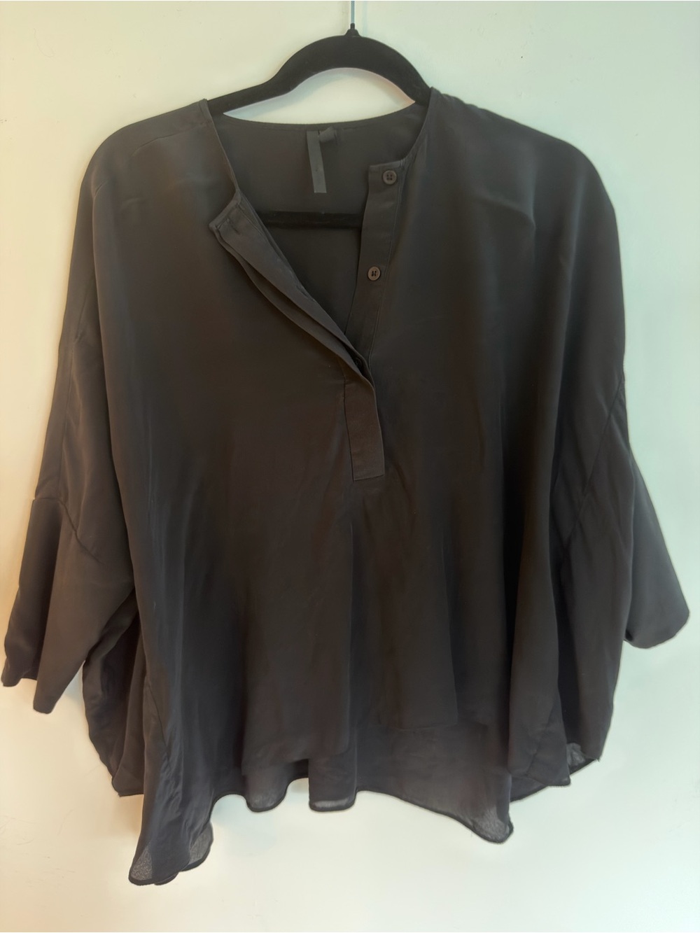 Topshop 100% Silk Black Blouse